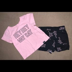 Girls Shirt & Shorts Outfit - 2T/3T